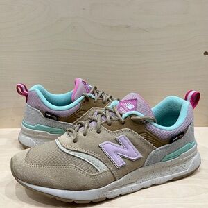 Women’s New Balance CW997HOA Cordura Sneakers Brown and Lavender
